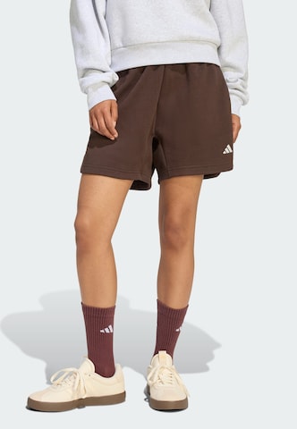 Loosefit Pantalon de sport 'Studio' ADIDAS SPORTSWEAR en marron : devant