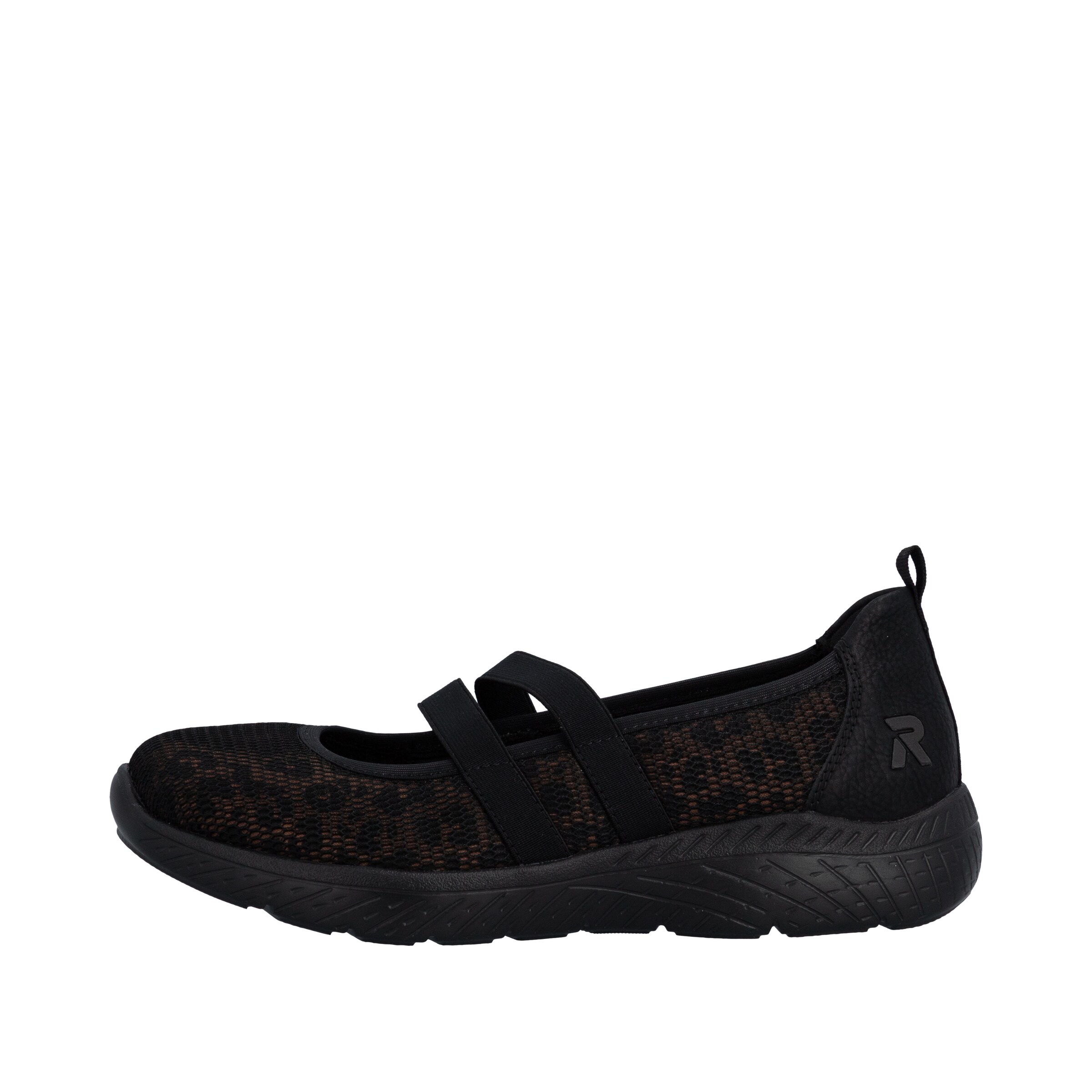 Rieker Ballet Flats with Strap in Black