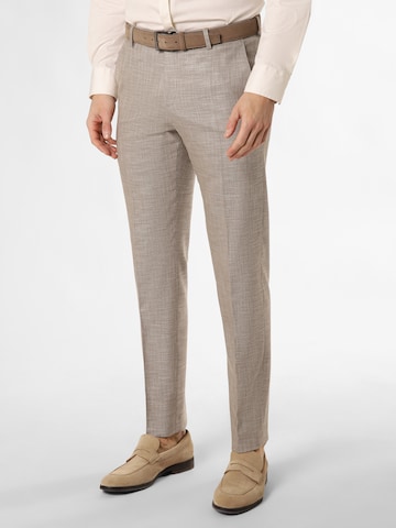 Finshley & Harding Regular Pleated Pants ' Mitch ' in Beige: front