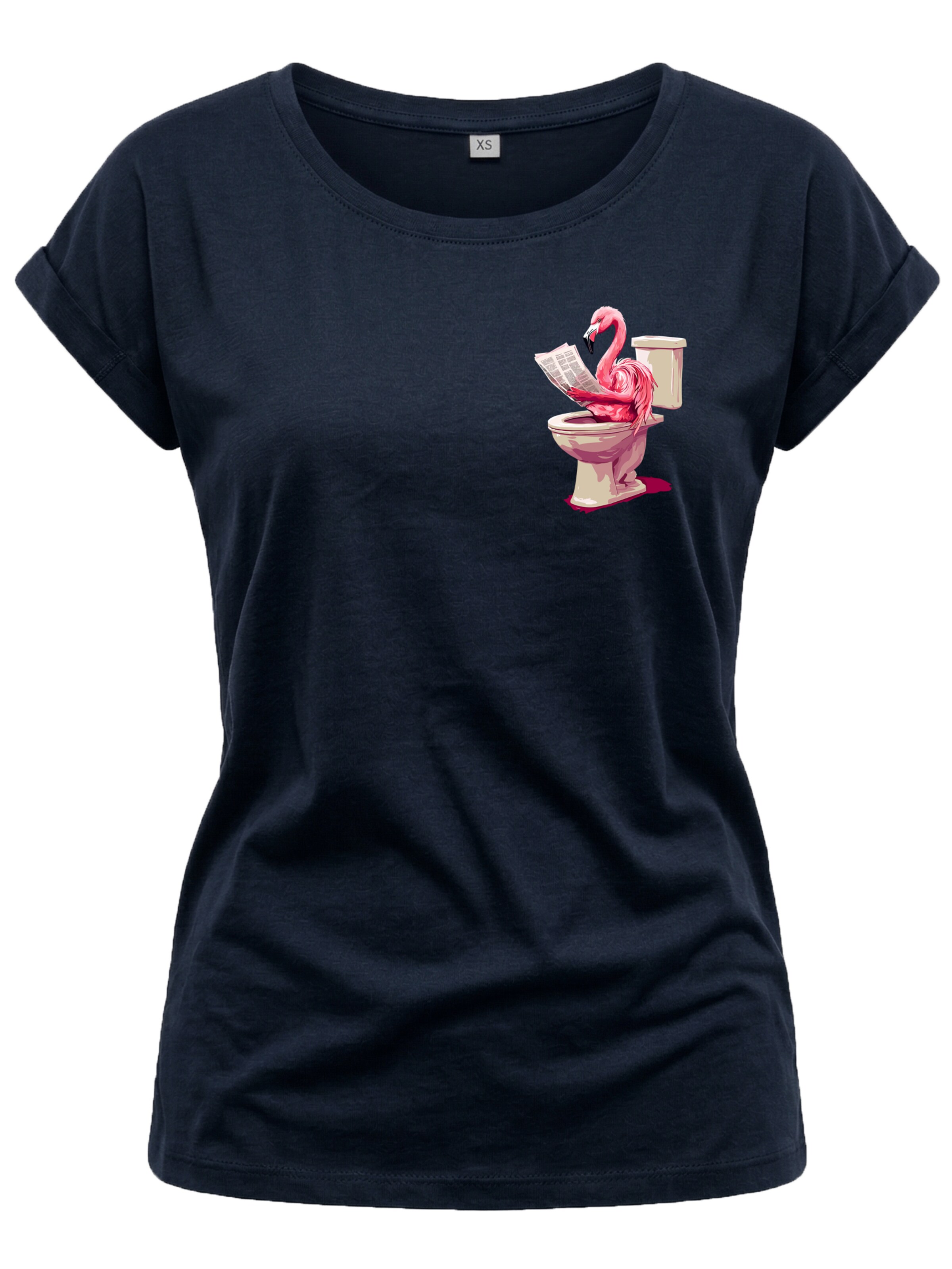 MAKAYA Shirt 'WC Flamingo' in Blue: front