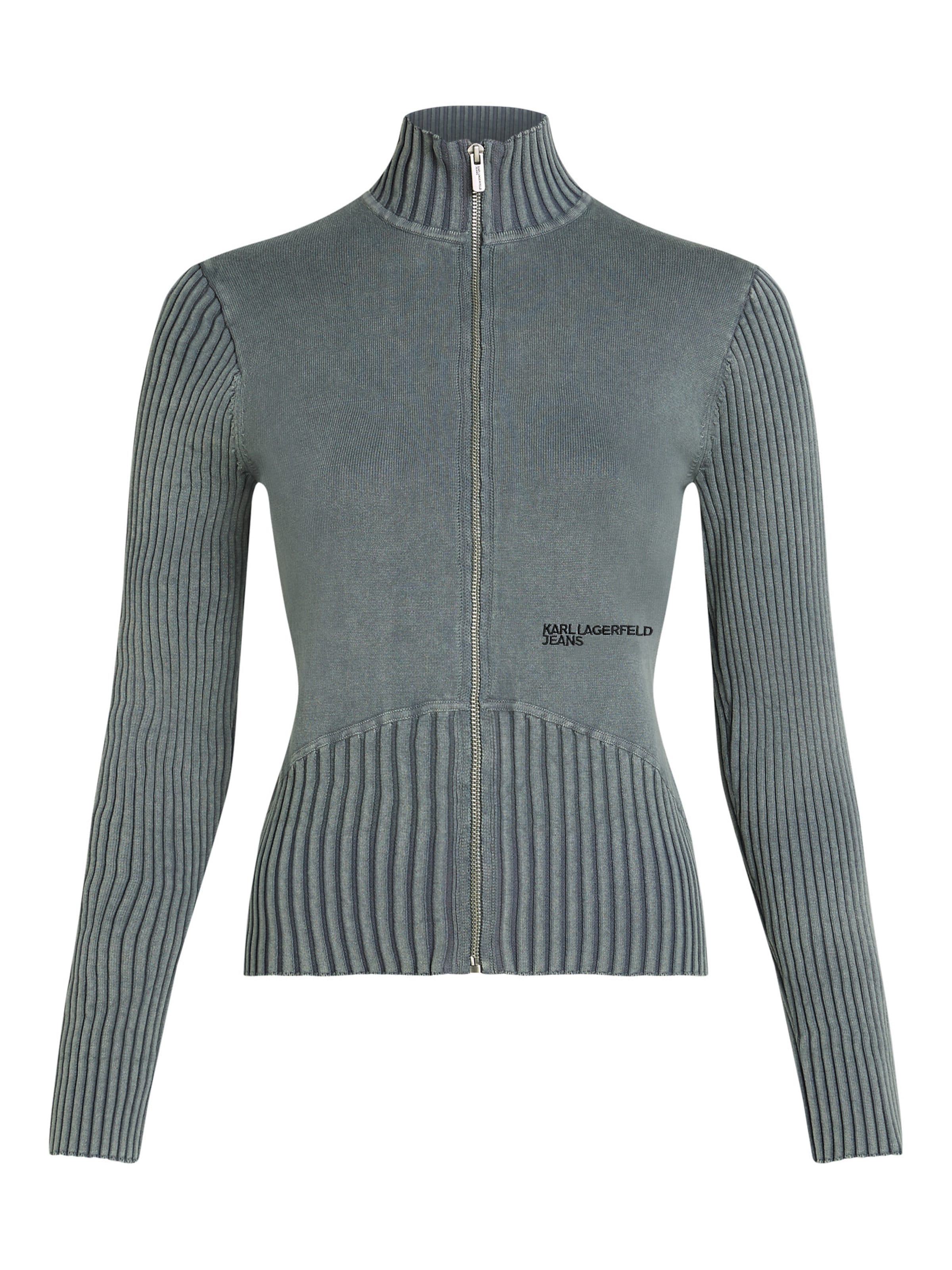KARL LAGERFELD JEANS Вязаная кофта в Серый: спереди