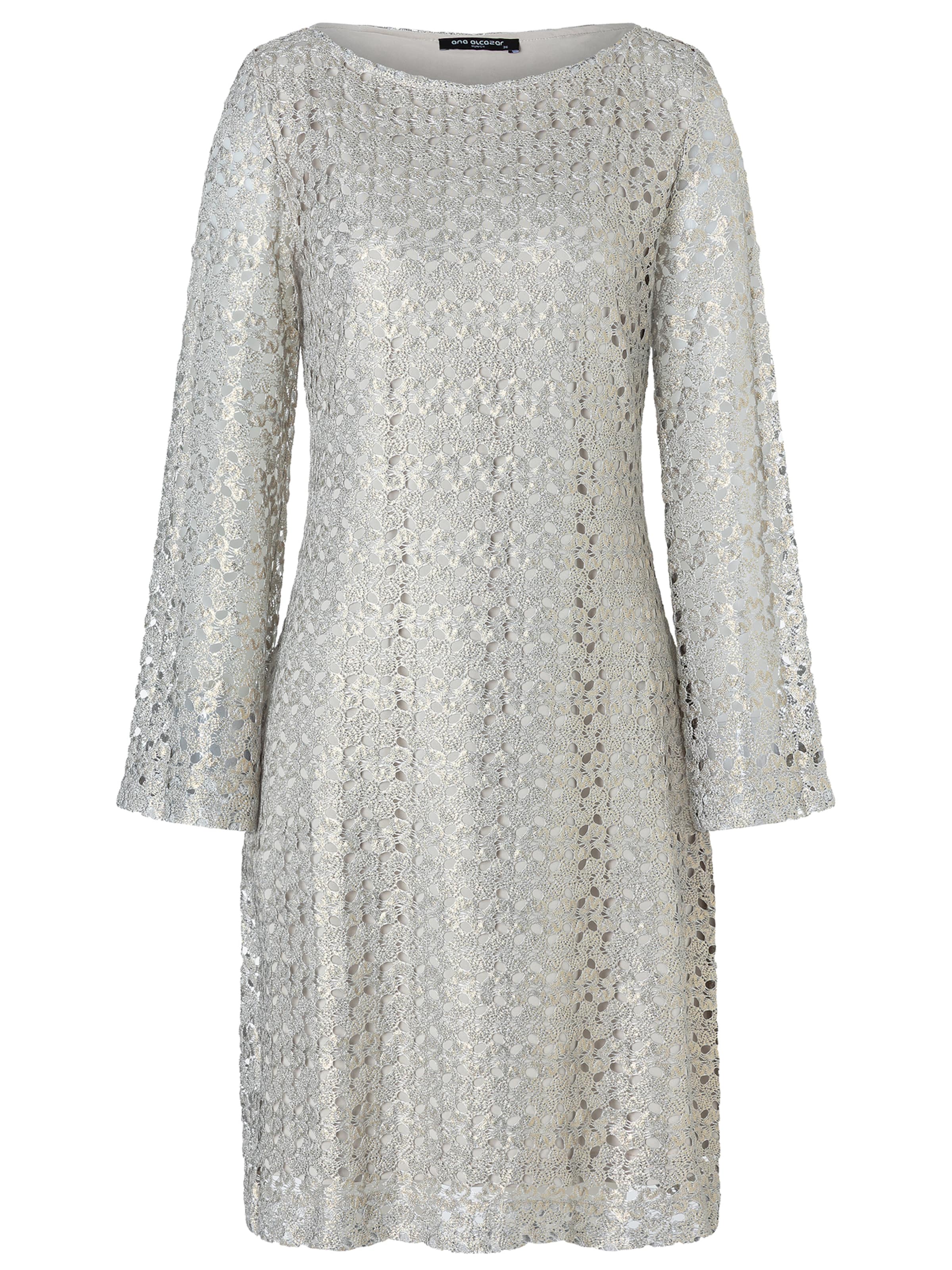 Ana Alcazar Jurk 'Zisea' in Zilver: voorkant