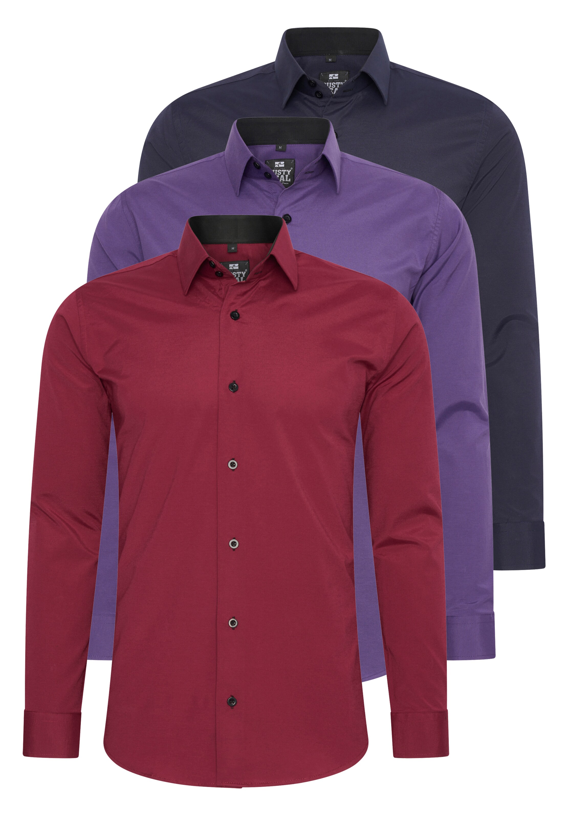 Rusty Neal Slim Fit Hemd in Blau: Vorderseite