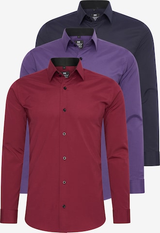 Rusty Neal Slim Fit Hemd in Blau: Vorderseite