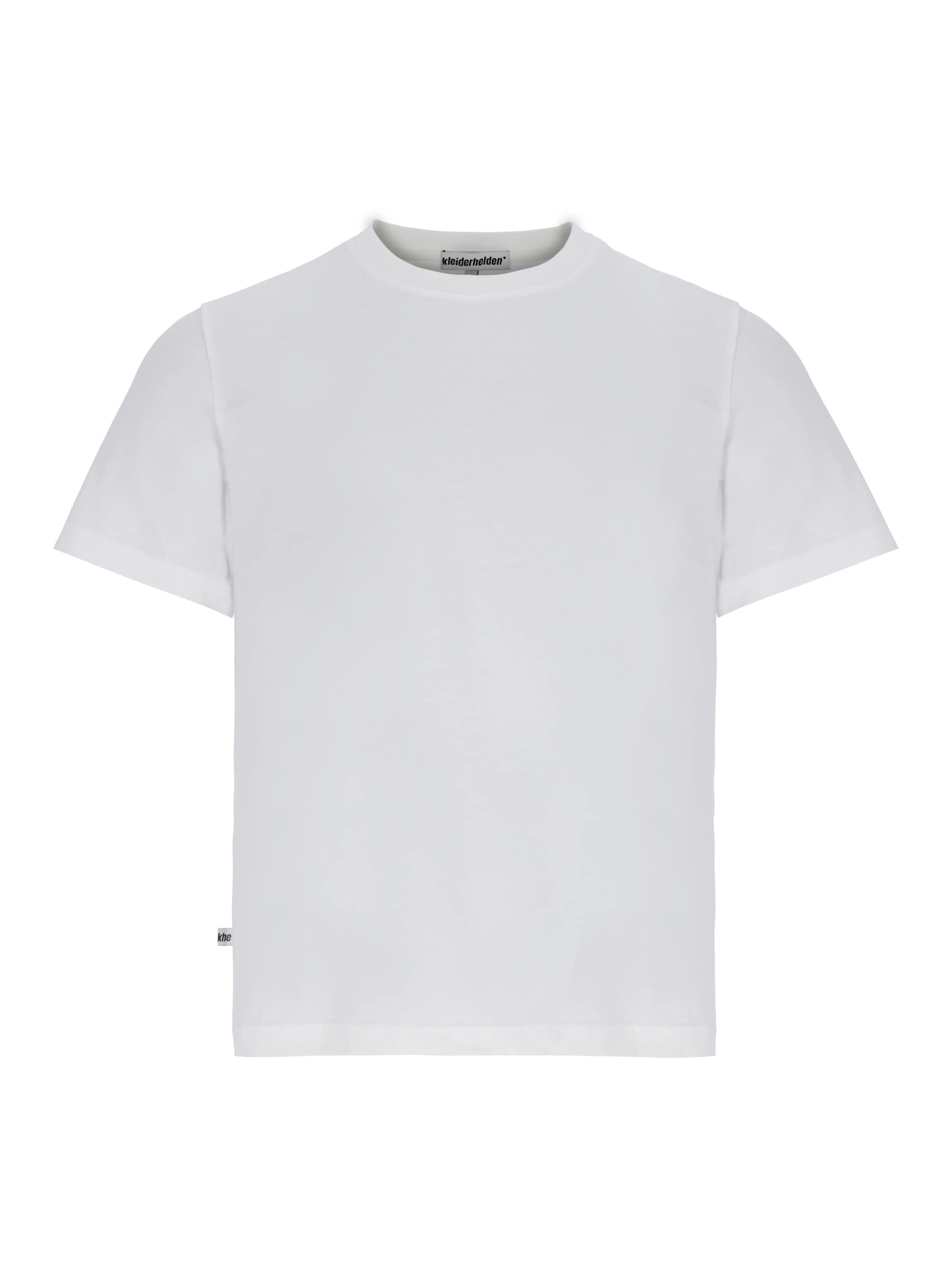 kleiderhelden Shirt 'kheTee Unisex "Geo Graphic" (backprint), boxy fit, T-Shirt made from regenerative cotton' in White: front