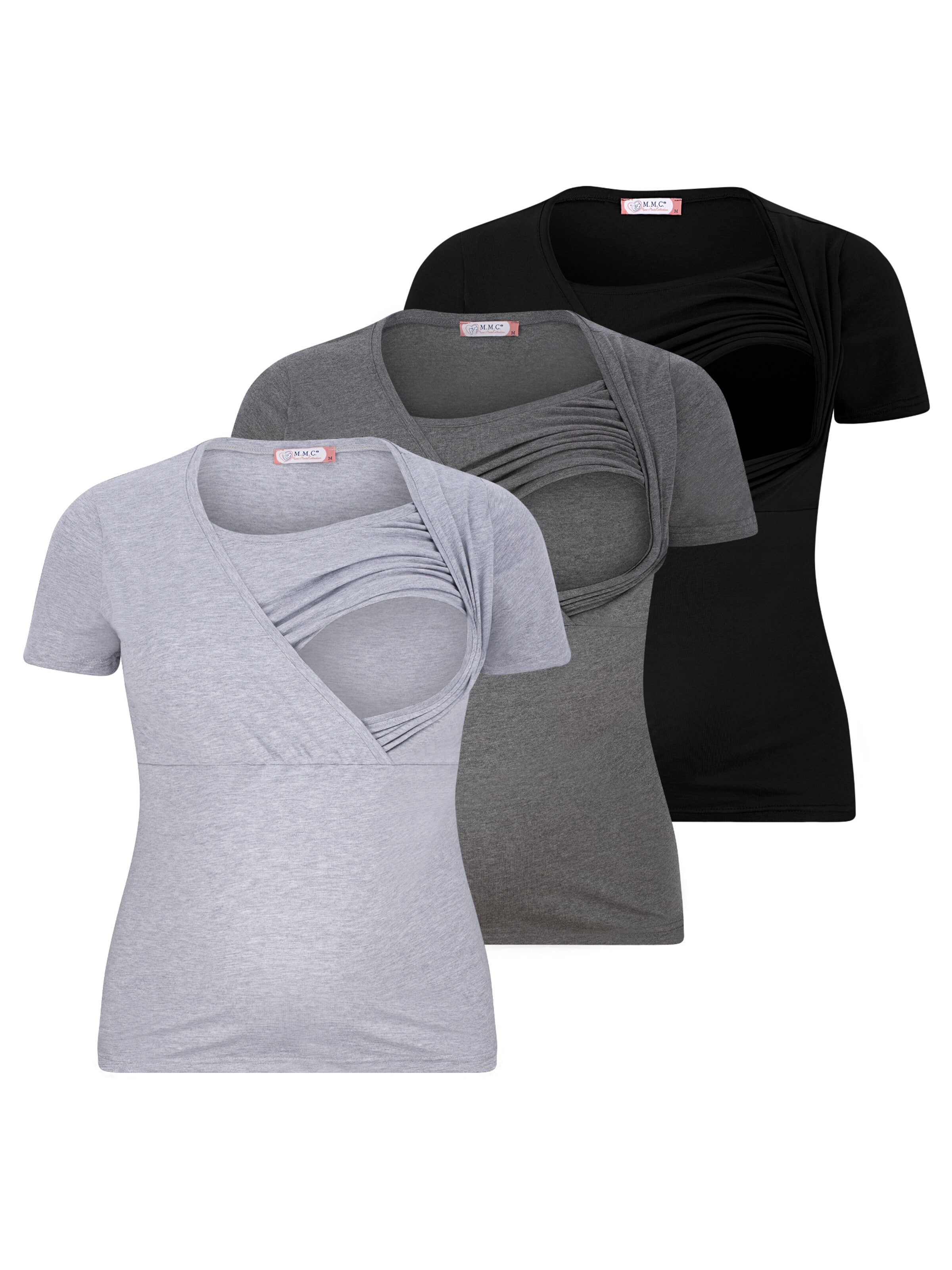 M.M.C. Shirt 'Stillshirt Umstandsmode' in Grey: front