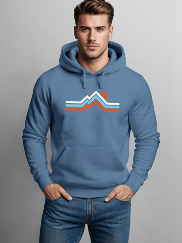Neverless Sweatshirt 'Mountain stripes' in Blue
