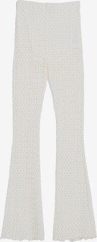 Bershka Flared Trousers in White: front