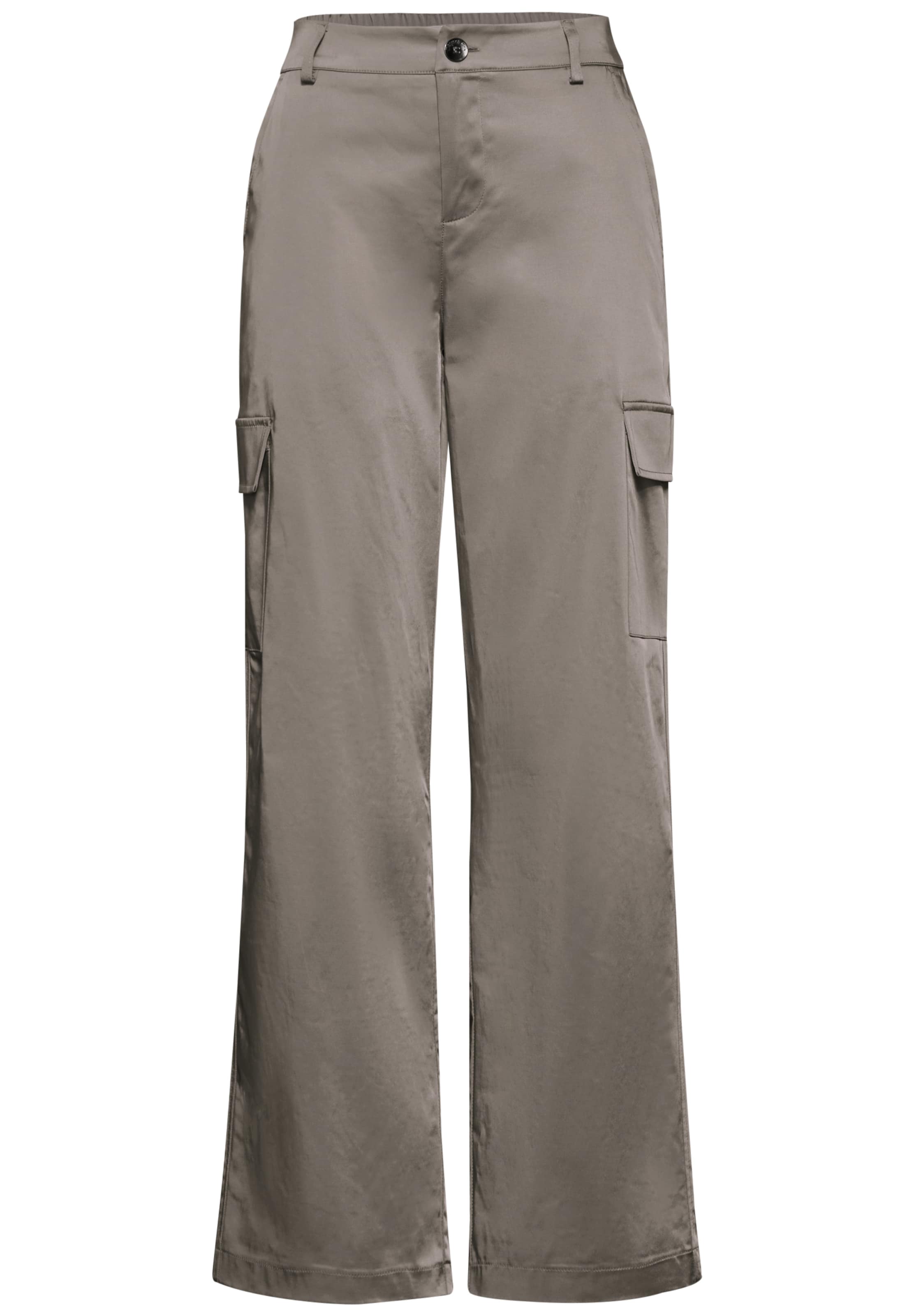 STREET ONE Wide Leg Hose in Grau: Vorderseite