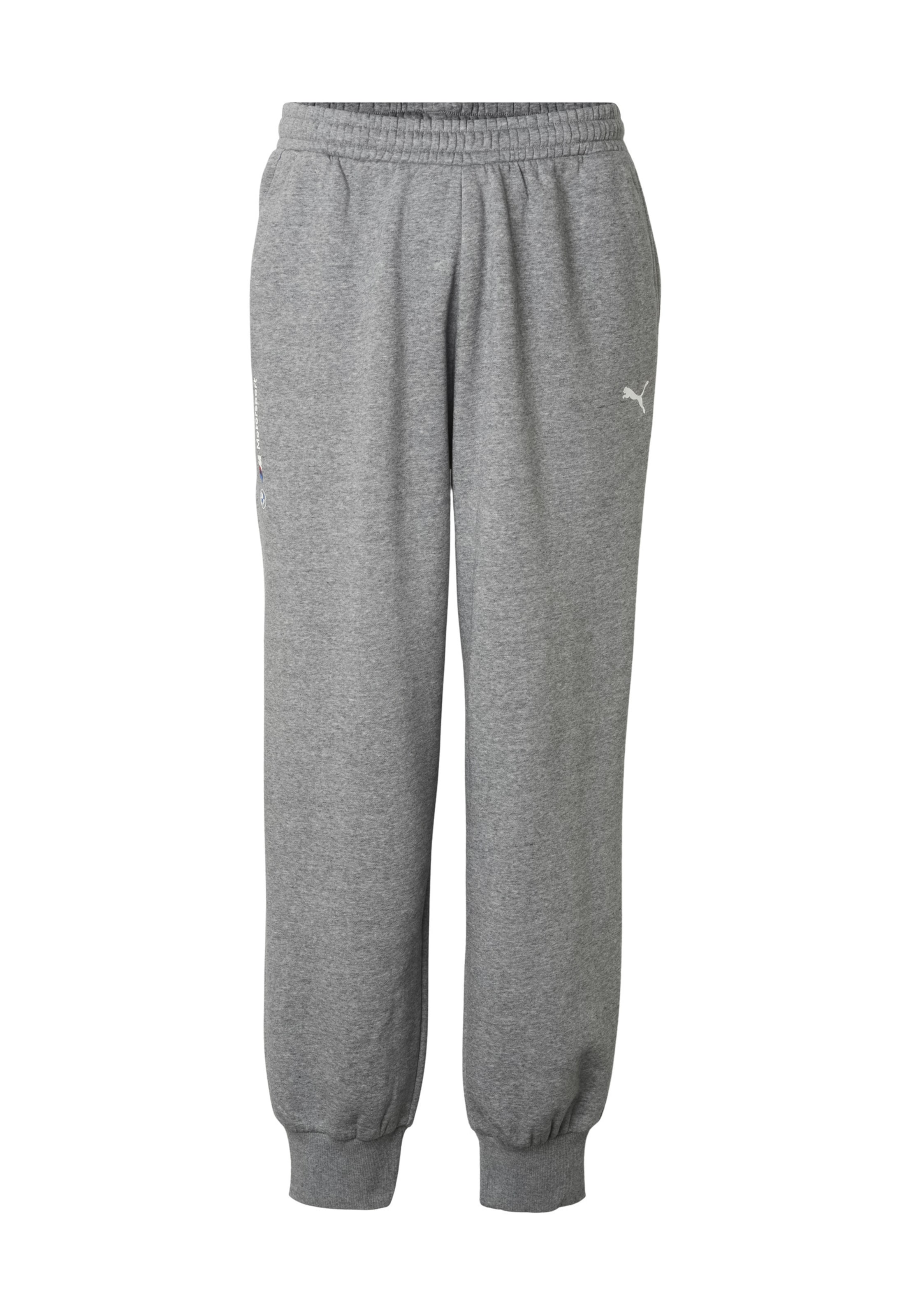PUMA - Tapered Calças de desporto 'BMW MMS Essential+' em cinzento: frente