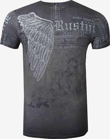 Rusty Neal T-Shirt mit All Over Print in Grau