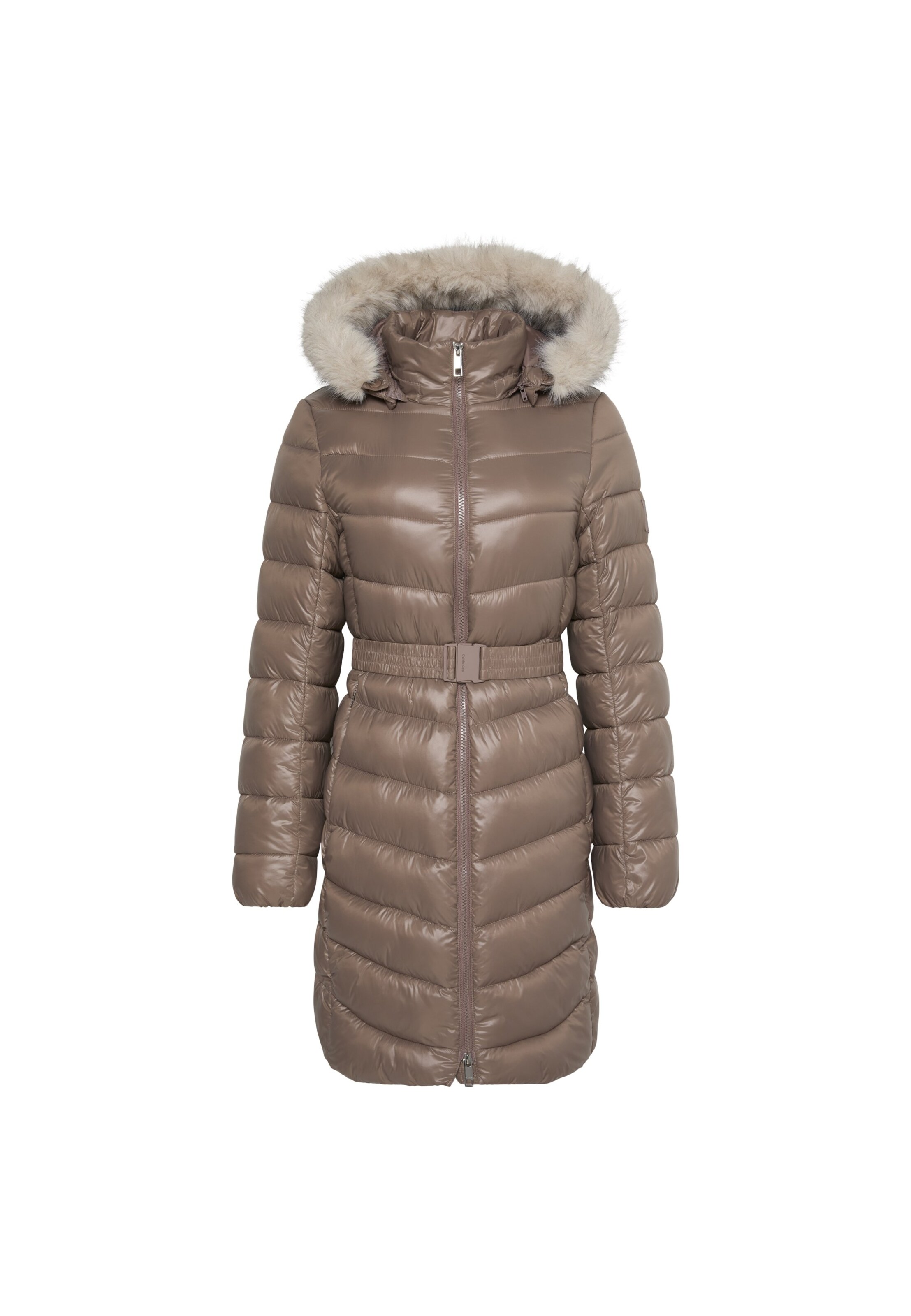 Manteau d’hiver Calvin Klein en marron : devant