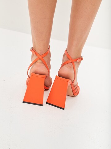 CESARE GASPARI Strap Sandals in Orange