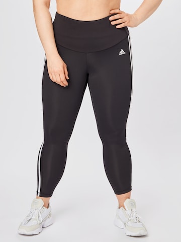 ADIDAS SPORTSWEAR Skinny Sports trousers 'Designed To Move High-Rise 3-Stripes ' in Black: front