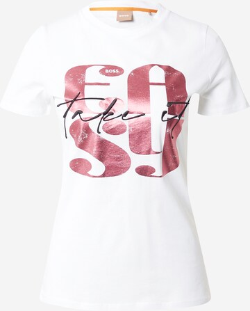 T-shirt 'Elogo' BOSS en blanc : devant