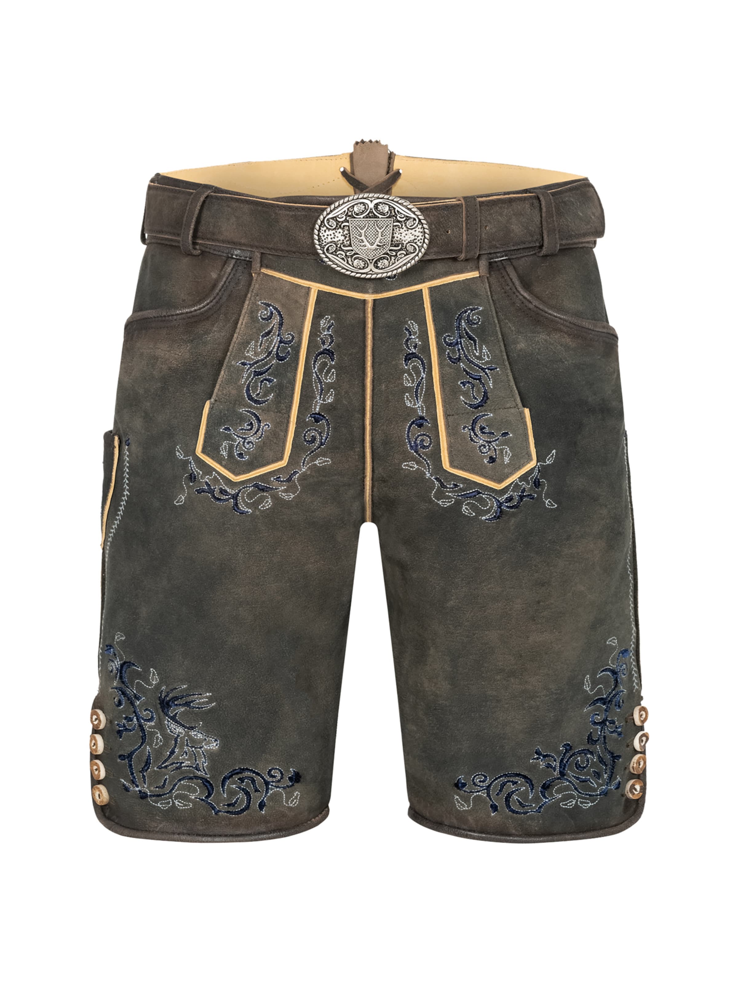 Krüger Buam Trachtenhose 'Ismael' in Grau: Vorderseite