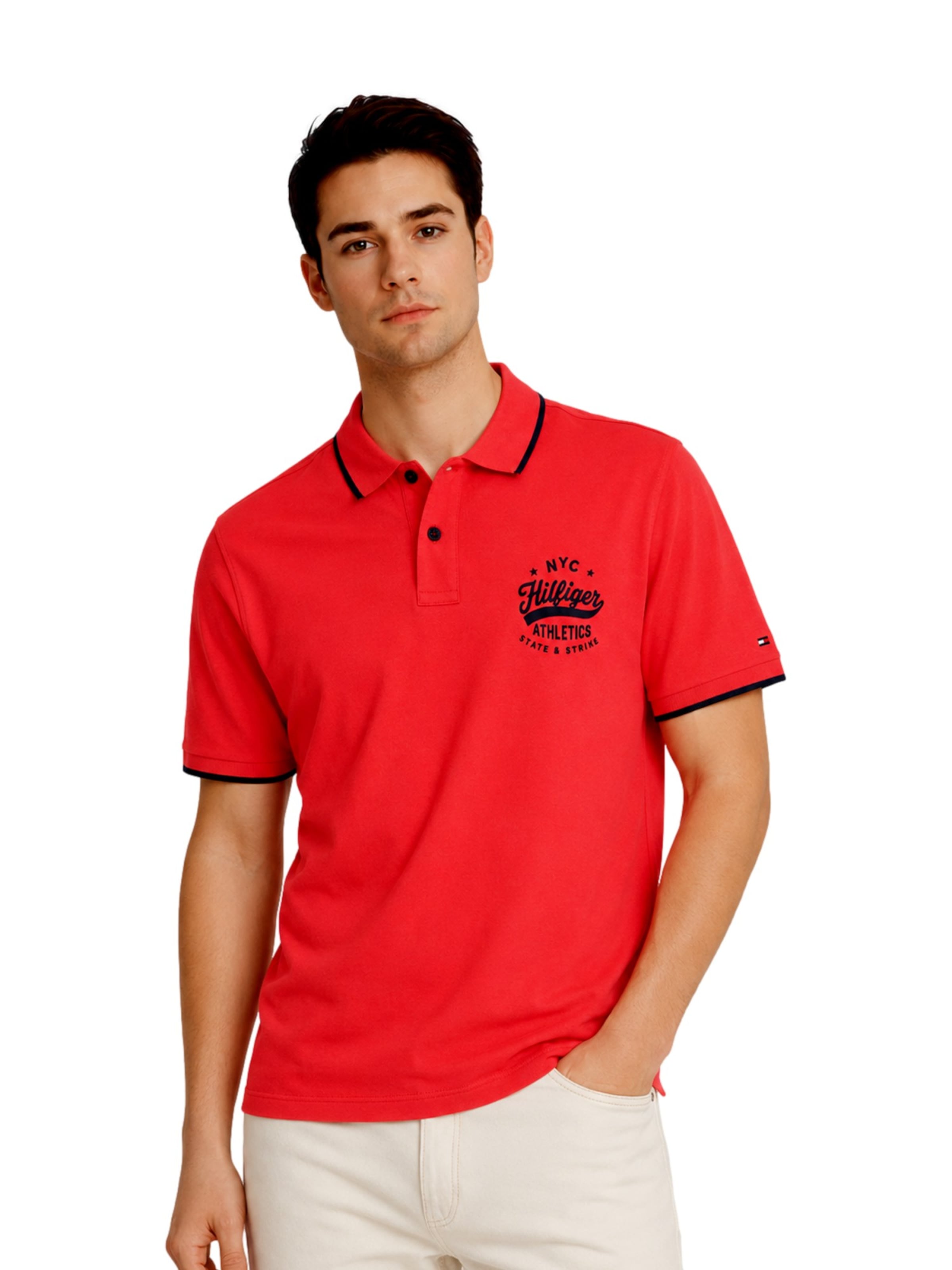 T-Shirt TOMMY HILFIGER en rouge : devant