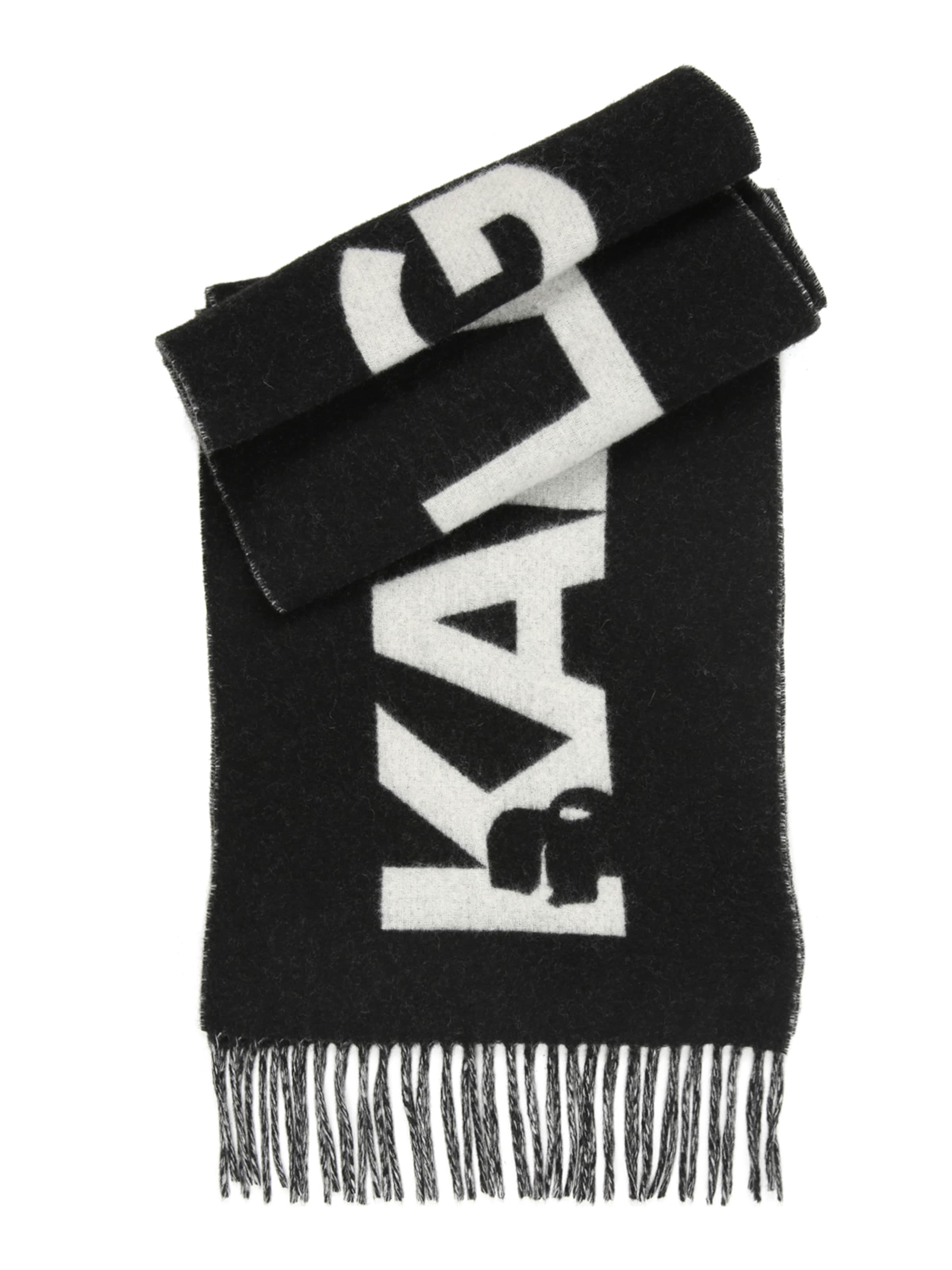 juoda Karl Lagerfeld Šalikas 'Essential': priekis