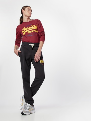 Superdry Tapered Broek 'Heritage' in Zwart