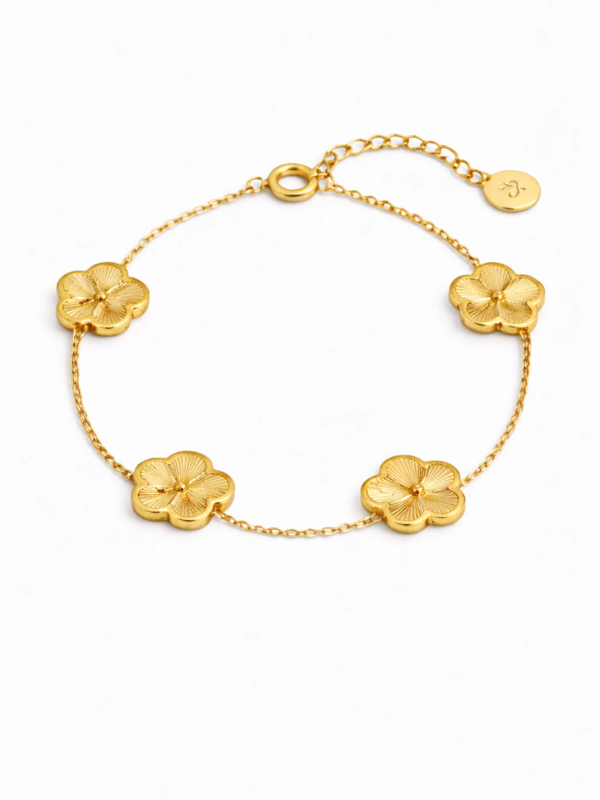 Pure Schmuck Bracelet 'Clover Bright' in Gold: front