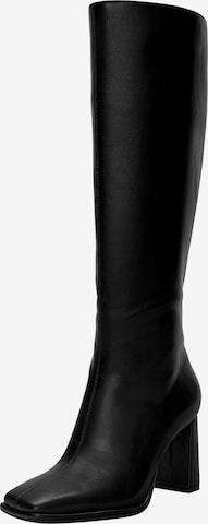 Pull&Bear Kozačky – černá: přední strana