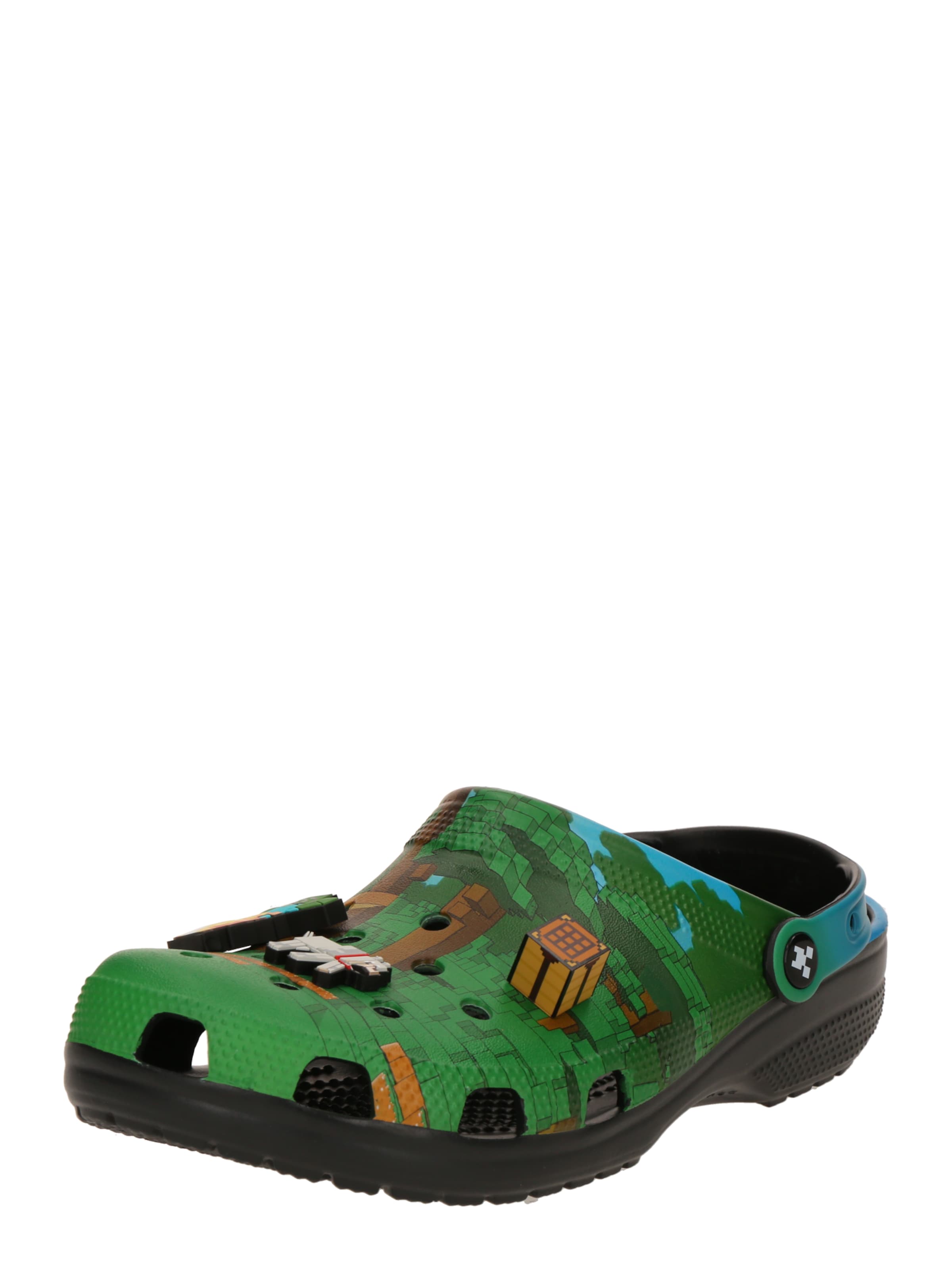 Saboţi 'Minecraft' de la Crocs pe verde: față