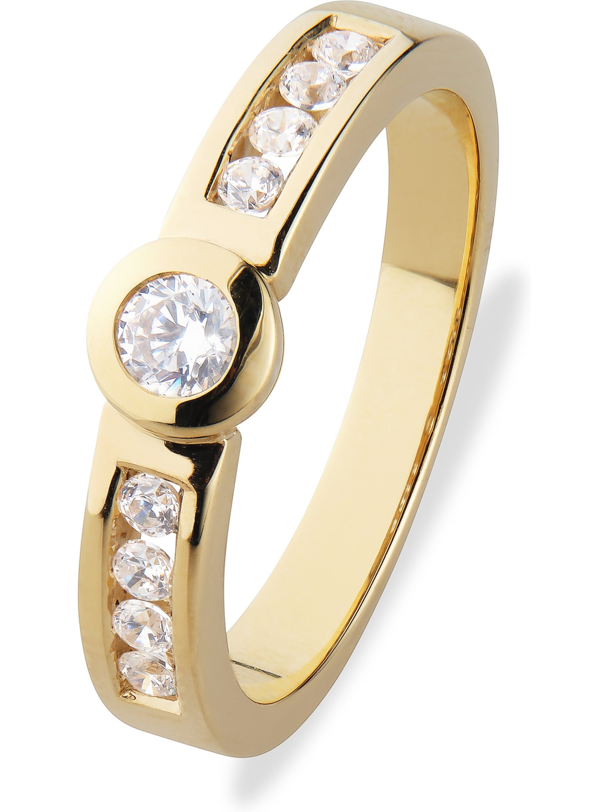 CHRIST Ring in gold / transparent, Produktansicht