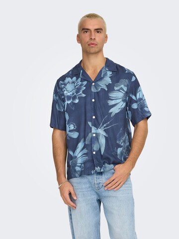 Only & Sons Regular fit Overhemd 'ONSRocket' in Blauw: voorkant