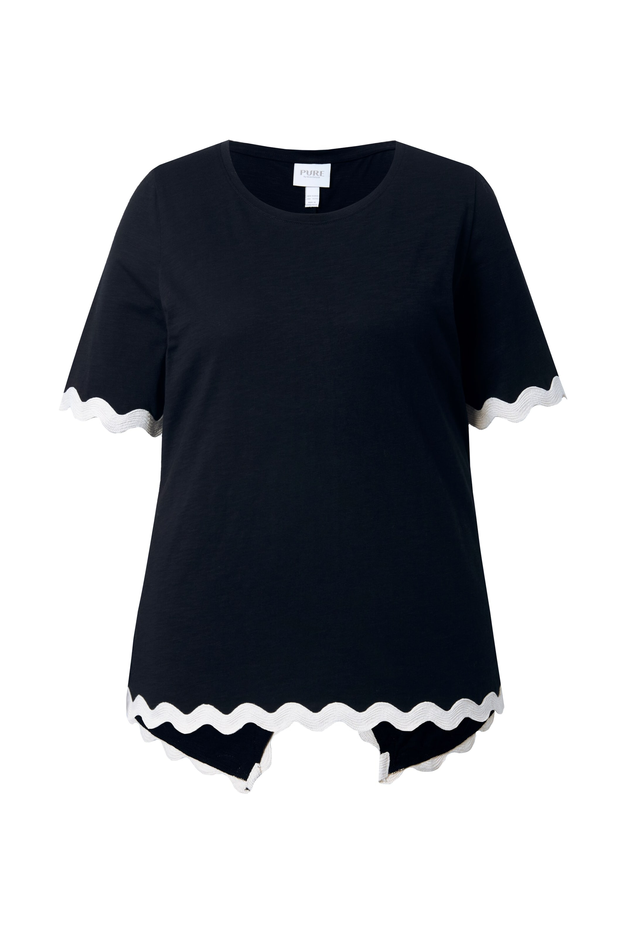 Ulla Popken Shirt in Black / White, Item view