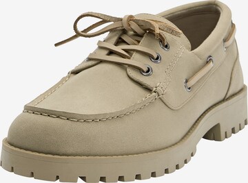 Chaussure à lacets Pull&Bear en beige : devant