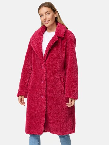 Threadbare Between-Seasons Coat 'Bear' in Pink: front