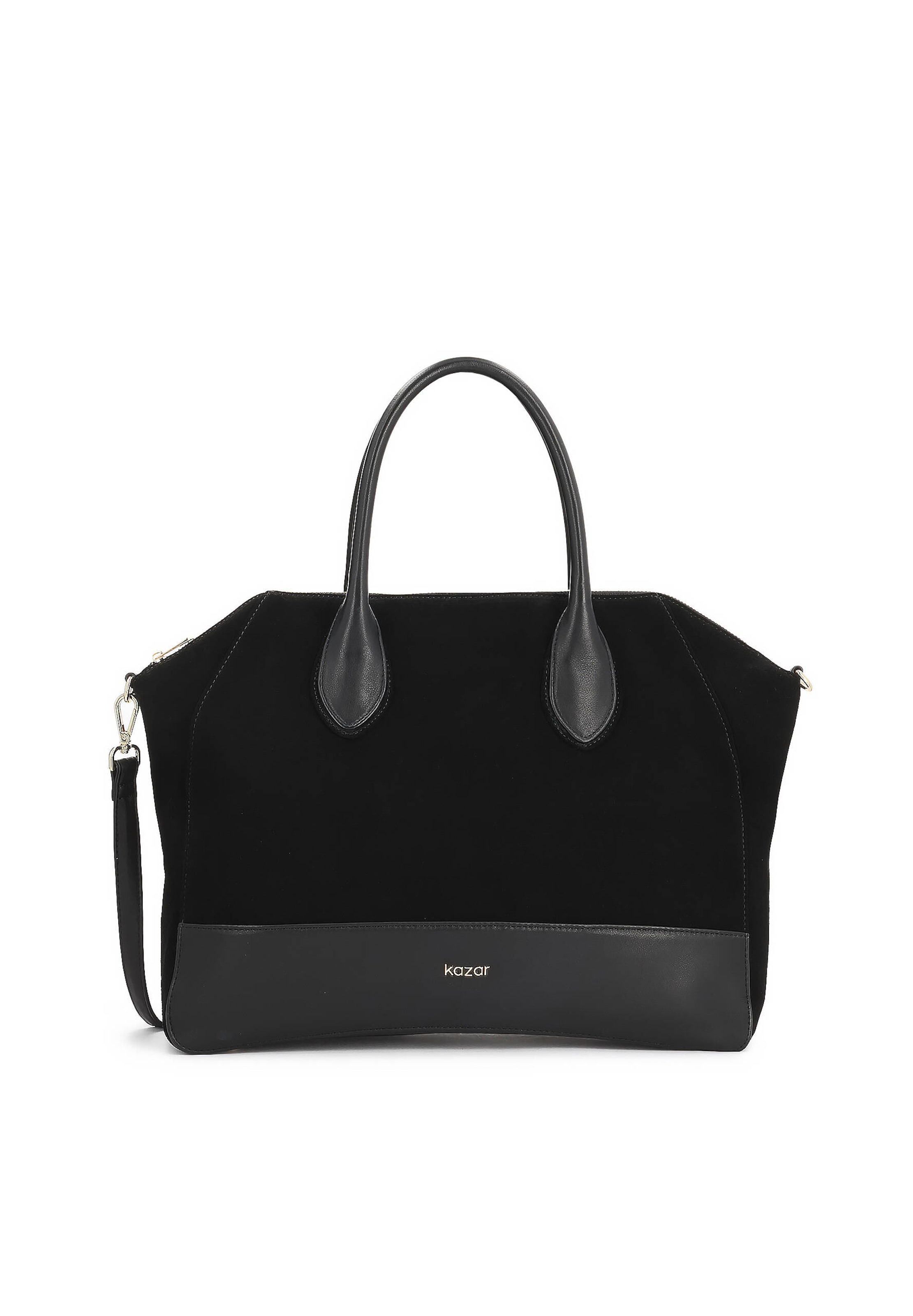Borsa a mano di Kazar in nero: frontale