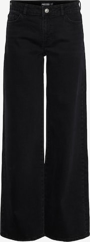 PIECES Wide Leg Farkut 'Selma' värissä musta: etupuoli