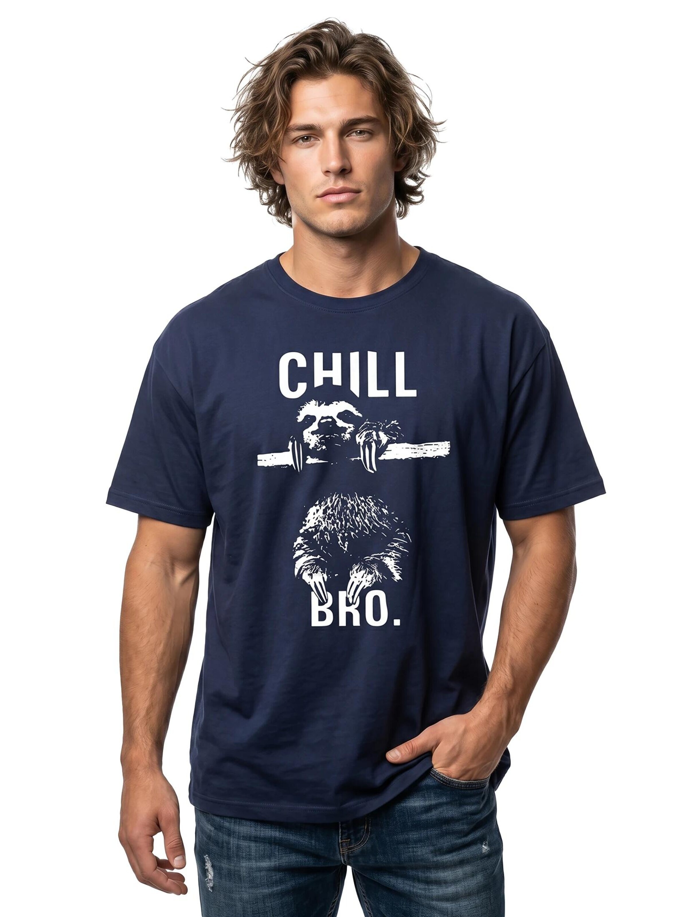 MAKAYA Shirt 'Chill Bro.' in Blue