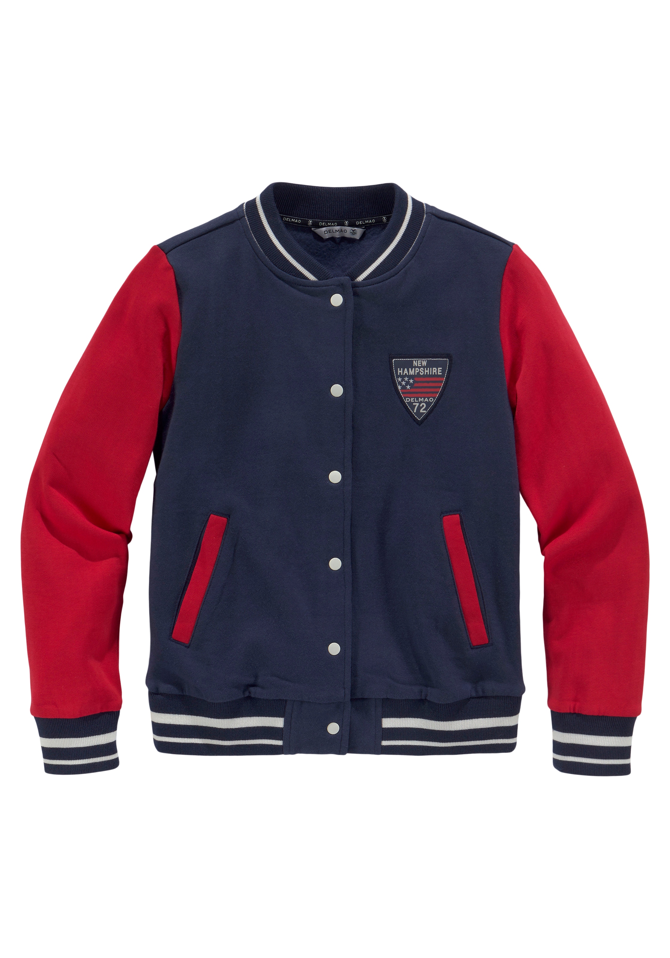 DELMAO Zip-Up Hoodie in Blue: front