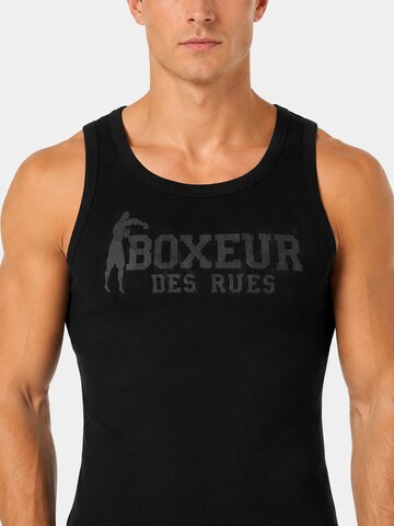 Boxeur des Rues Shirt 'Herren Tanktop Slim Fit Boxeur des Rues, Schwarz, Ton-in-Ton-Logo, Premium-Baumwolle' in Zwart