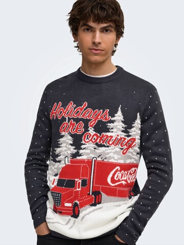 Only & Sons Pullover 'ONSXMAS COLA' in Blau