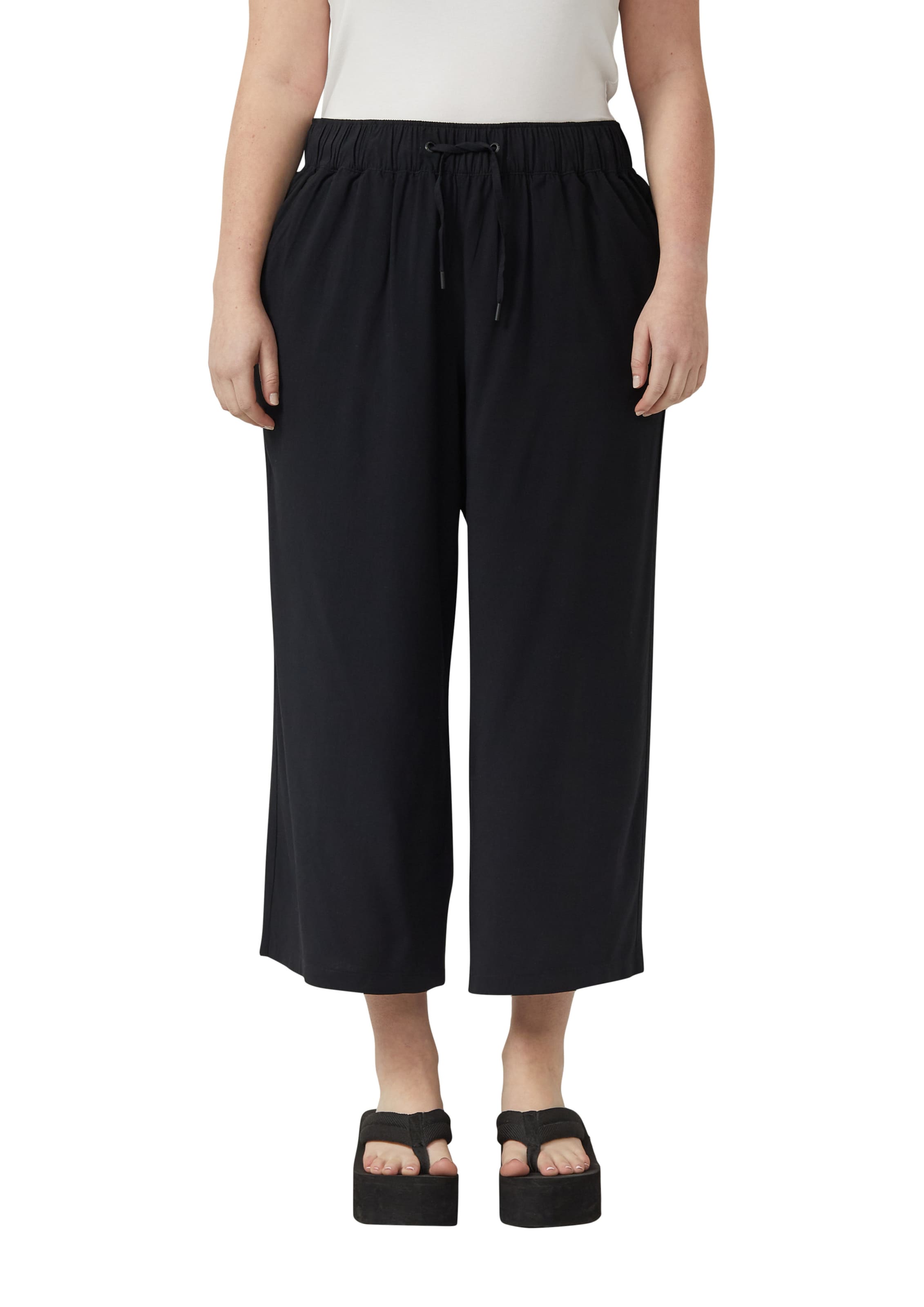 Wide Leg Pantalon QS en noir