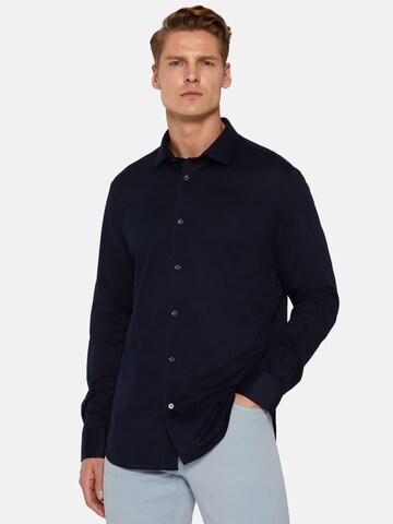 Boggi Milano Slim fit Zakelijk overhemd in Blauw: voorkant