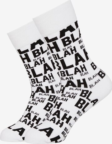 Mxthersocker Socken 'UNHINGED - BLAH-BLAH' in Weiß