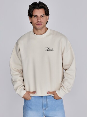 Sweat-shirt SikSilk en beige : devant
