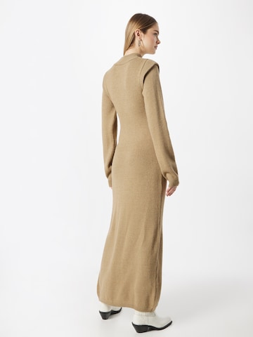 NA-KD Knit dress in Beige