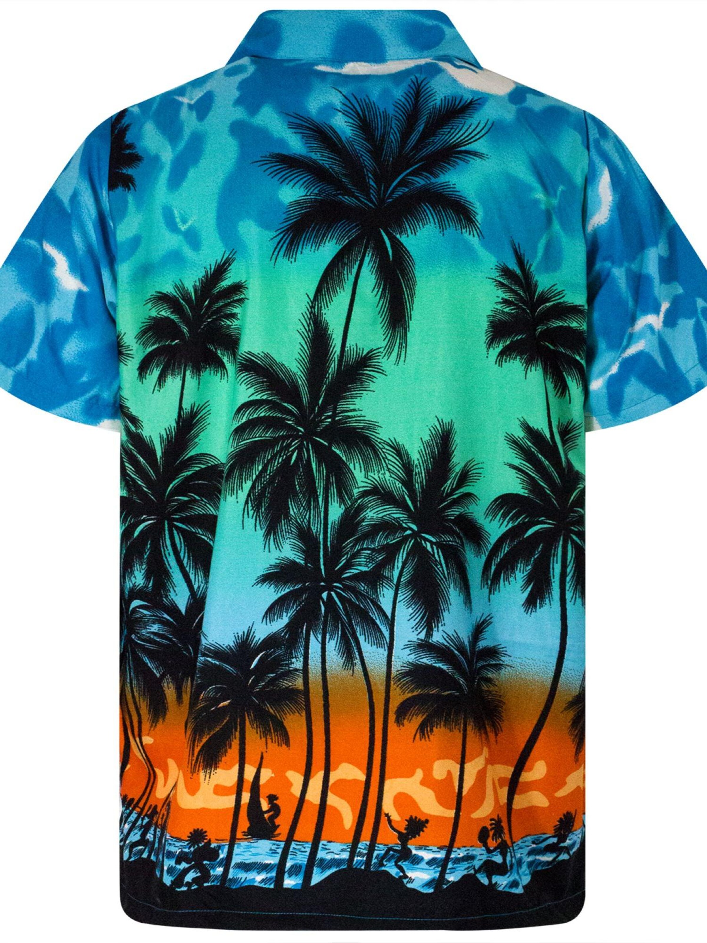 King Kameha Shirt 'Beach Eclectic'‌‌‌‌‌‌‌ in Blau
