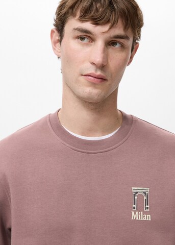 MANGO MAN Sweatshirt 'Corso' in Pink