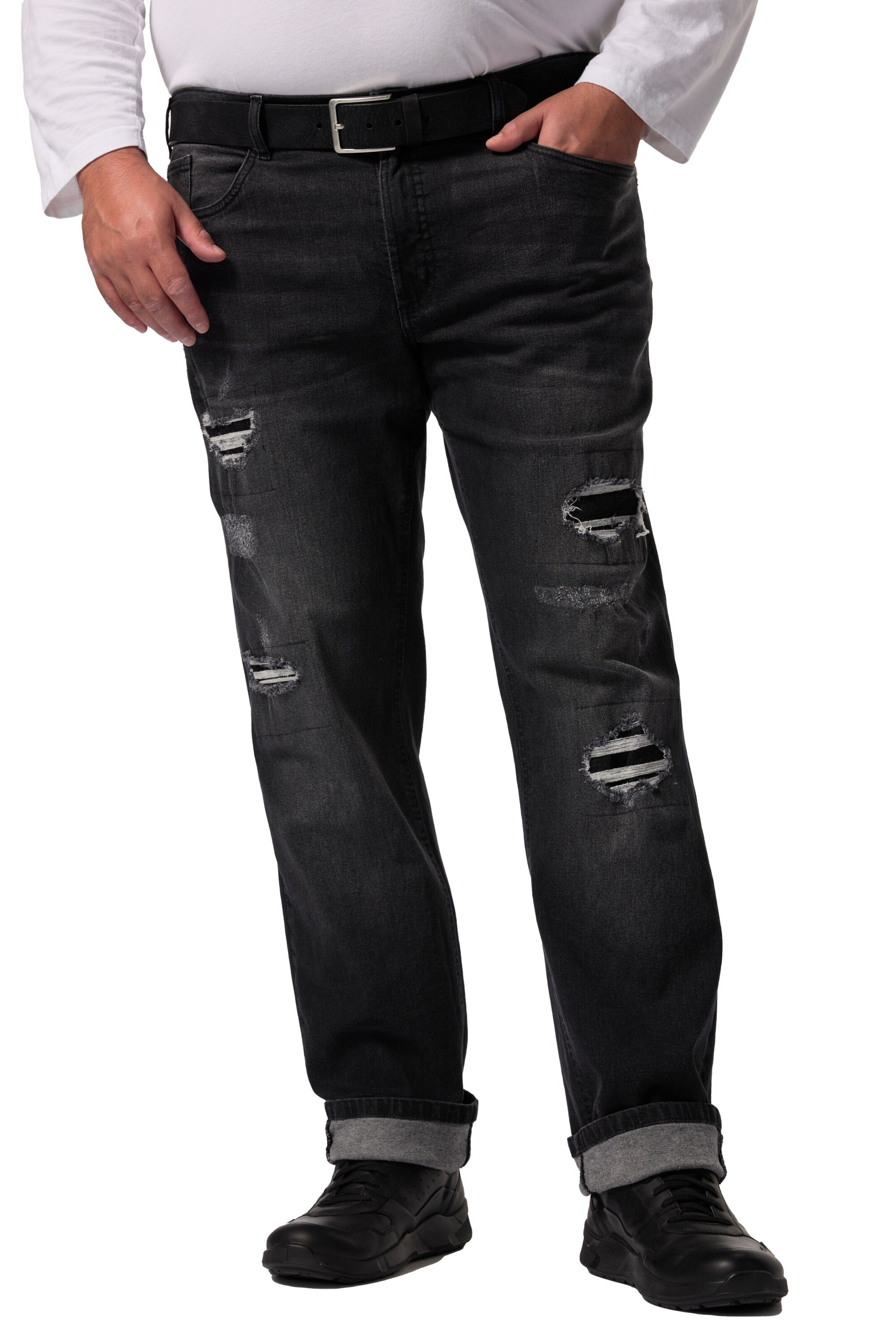 Men Plus Regular Jeans in Schwarz: Vorderseite