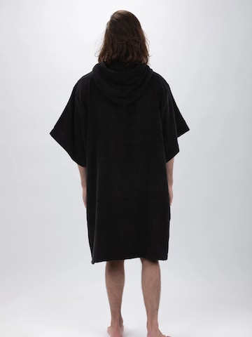 Pacifique Sud Athletic Robe 'Poncho Surf - Einheitsgröße - Tencel - Mit Ärmeln' in Black