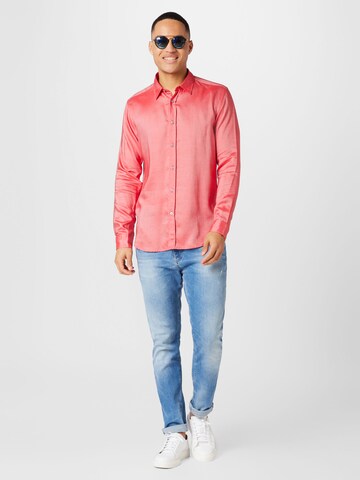 raudona BOSS Standartinis modelis Marškiniai 'Roger'