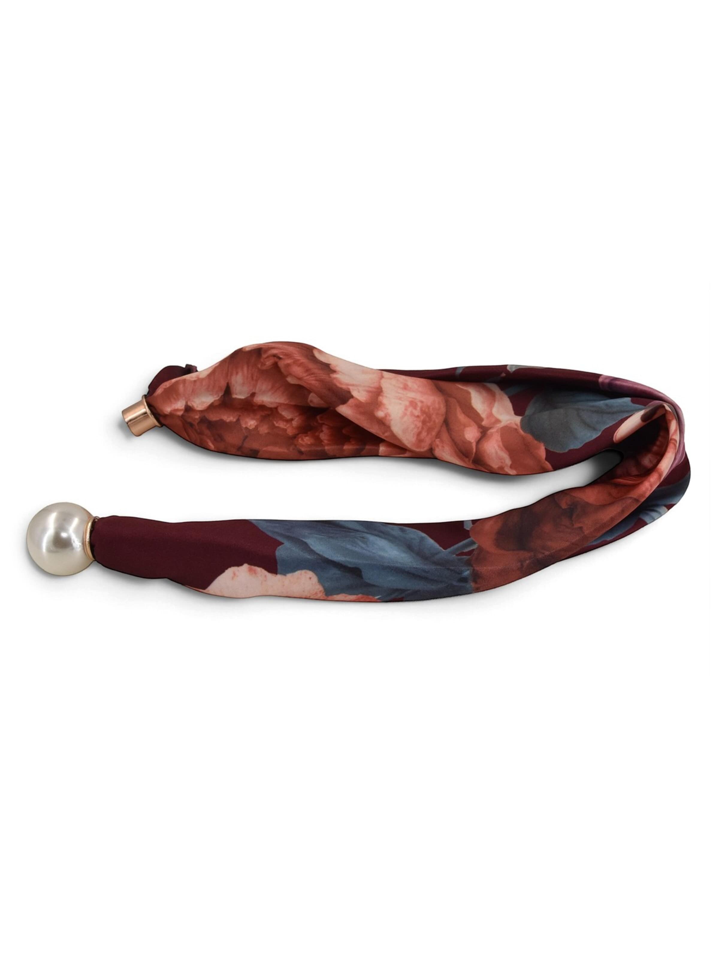 styleBREAKER Tuch 'Perlenhalstuch mit Magnetverschluss & Blumenmuster'‌‌‌‌‌‌‌ in Rot