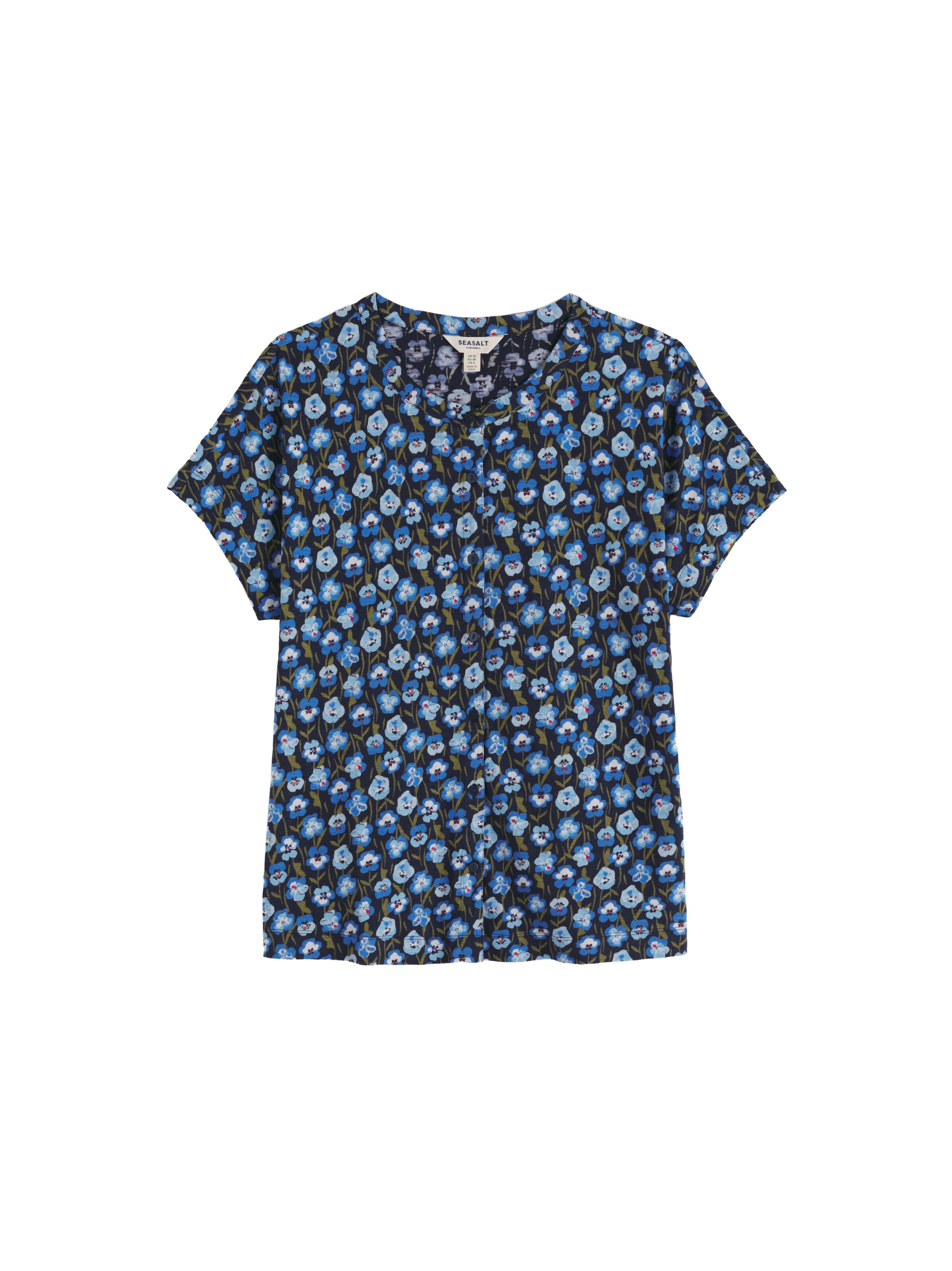 Seasalt Cornwall Gebreid vest 'Tor Grass' in Blauw: voorkant
