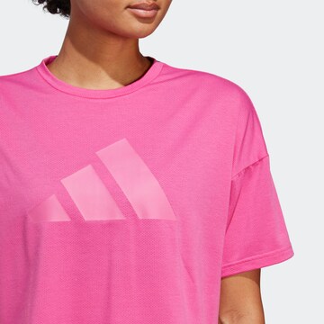 ADIDAS PERFORMANCE Performance Shirt 'Icons 3 Bar' in Pink